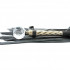 БДСМ Арсенал Черная плеть с кристаллом на металлической ручке - 78 см. (54017ars)