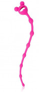 Розовая анальная цепочка-елочка - 23 см.