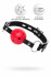 Красный кляп-шар на черных ремешках (ToyFa 310303)