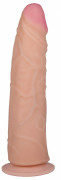 Телесный фаллоимитатор на присоске HUMAN FORM - 22,8 см.