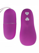 Фиолетовое гладкое виброяйцо с пультом ДУ