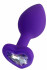 Штучки-дрючки Фиолетовая анальная втулка с прозрачным стразом-сердечком - 7 см. (690024)