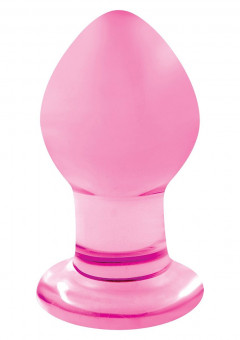Малая розовая стеклянная анальная пробка Crystal Small - 6,2 см.