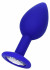 ToyFa Синяя силиконовая анальная пробка Brilliant с прозрачным кристалллом - 7 см. (357012)