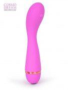 Розовый вибратор с ребрышкам на головке для G-стимуляции - 14 см.