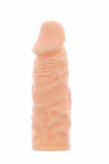 Телесная реалистичная насадка на пенис SUPER STRETCH EXTENDER 5.5INCH - 14 см.