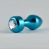 Lovetoy Голубая алюминиевая пробка Aluminium Blue Diamond с кристаллом - 8,1 см. (RO-L002)