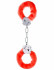 Металлические наручники с красным мехом (Eroticon 30243-4)