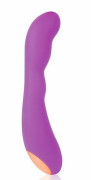 Фиолетовый силиконовый вибромассажер - 22,2 см.