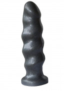 Черная насадка на трусики харнесс Platinum - 16 см.