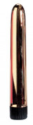 Золотистый гладкий вибромассажер Gopaldas - 17 см.