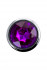 Штучки-дрючки Серебристая анальная пробка с фиолетовым кристаллом - 9,5 см. (690124)