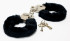 Toy Joy Меховые черные наручники с ключами (3006009505)