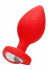 Красная анальная пробка с прозрачным стразом Extra Large Diamond Heart Butt Plug - 9,5 см. (Shots Media BV OU337RED)