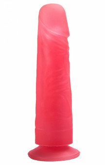 Розовый фаллоимитатор на подошве-присоске - 17,5 см.