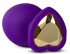 Фиолетовая анальная пробка Bling Plug Medium с золотистым стразом - 8,3 см. (Blush Novelties BL-95841)