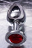 ToyFa Большая серебристая анальная втулка с красным кристаллом - 8,5 см. (712008)