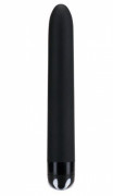 Черный гладкий вибромассажер Aqua Silk - 15,5 см.