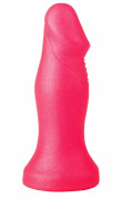 Розовый анальный фаллоимитатор с ограничительным основанием - 14 см.