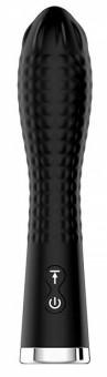 Черный вибромассажер TWIRLING TWILIGHT - 12,5 см.