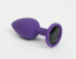 Фиолетовая анальная пробка с черным стразом - 7,6 см. (4sexdreaM 47513)